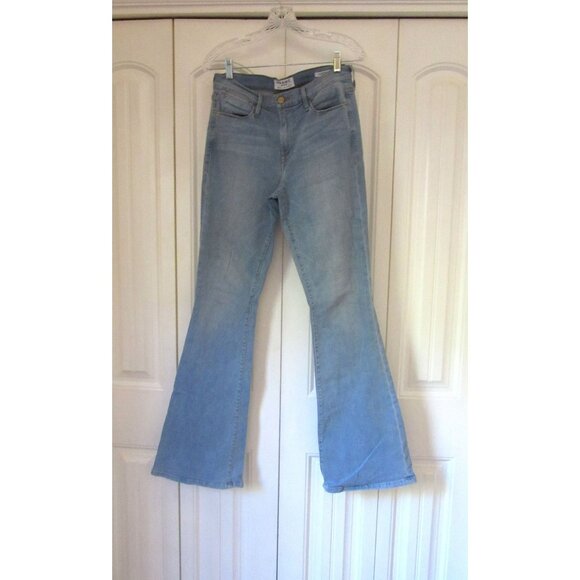 Frame Le High Flare Light Wash Blue Jeans W30, Inseam 34 - Picture 9 of 12